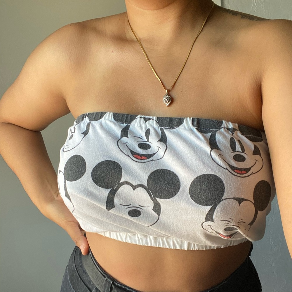 Up-cycled Mickey Tube Top